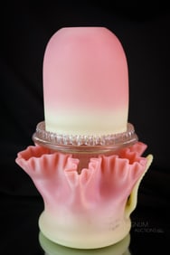 Webb Burmese Uranium Victorian Glass Fairy Lamp