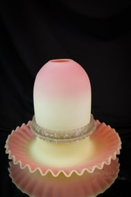 Webb Burmese Victorian Uranium Glass Fairy Lamp