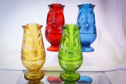 4 pc Lot Viking Owl Fairy lamps