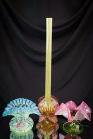 3 pc Lot Victorian Vaseline Uranium Glass Splendor