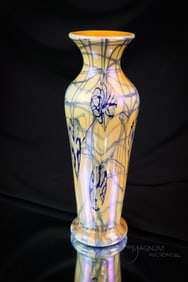Imperial Freehand Lead Lustre Lily Pads Vase