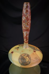 Mt. Washington Genie Bottle Royal Flemish Griffin Art Glass Vase