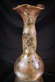 Mt. Washington Verona Hand Painted Victorian Glass 12 1/2" Vase