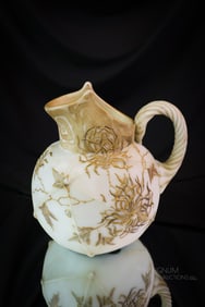 Mt. Washington Victorian Crown Milano  Art Glass Water Pitcher