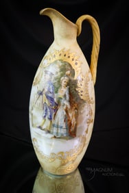 Mt. Washington Victorian Crown Milano 13" Art Glass Ewer