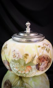 Crown Milano Victorian Mt. Washington Glass Biscuit Jar