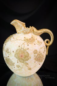Mt. Washington Crown Milano Victorian Art Glass Serpent Pitcher