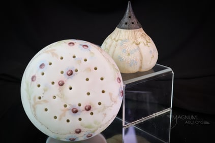 2 pc Lot Mt. Washington Victorian Glass Sugar Shakers