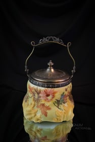 Pairpoint Mt. Washington Victorian Art Glass Biscuit Jar