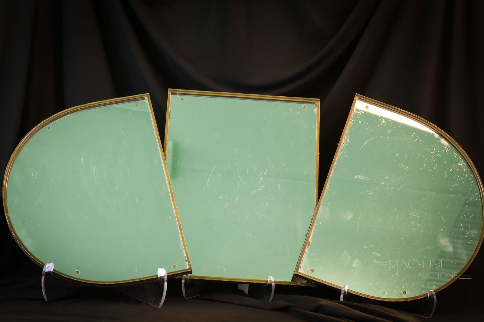 Antique 3-Part Surtout De Table Plateau Mirror: A wonderful find for your holiday table. This is an antique Surtout De Table three-part plateau mirror. This wonderful piece will showcase candlesticks, centerpieces, or whatever you wish to put on it