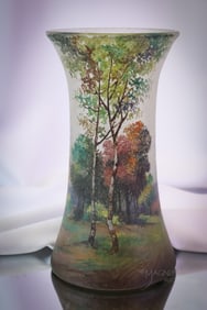 Signed Handel Teroma Arts & Crafts Chipped Ice 10 3/4" Vase