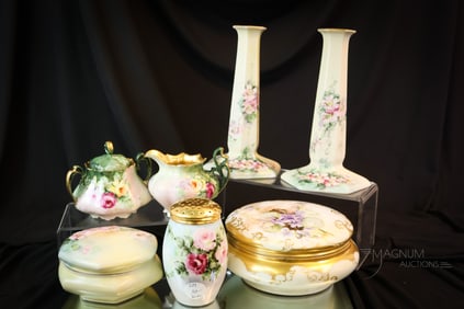 7 pc Lot Hand Painted Rose & More Porcelain