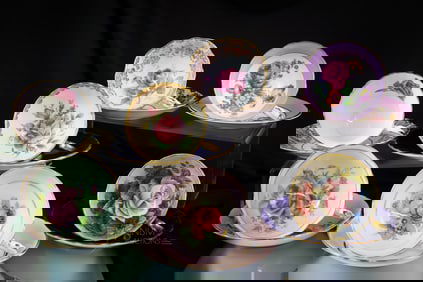 7 pc Lot Paragon & Ansley Porcelain Cups & Saucers Cobalt & Gold