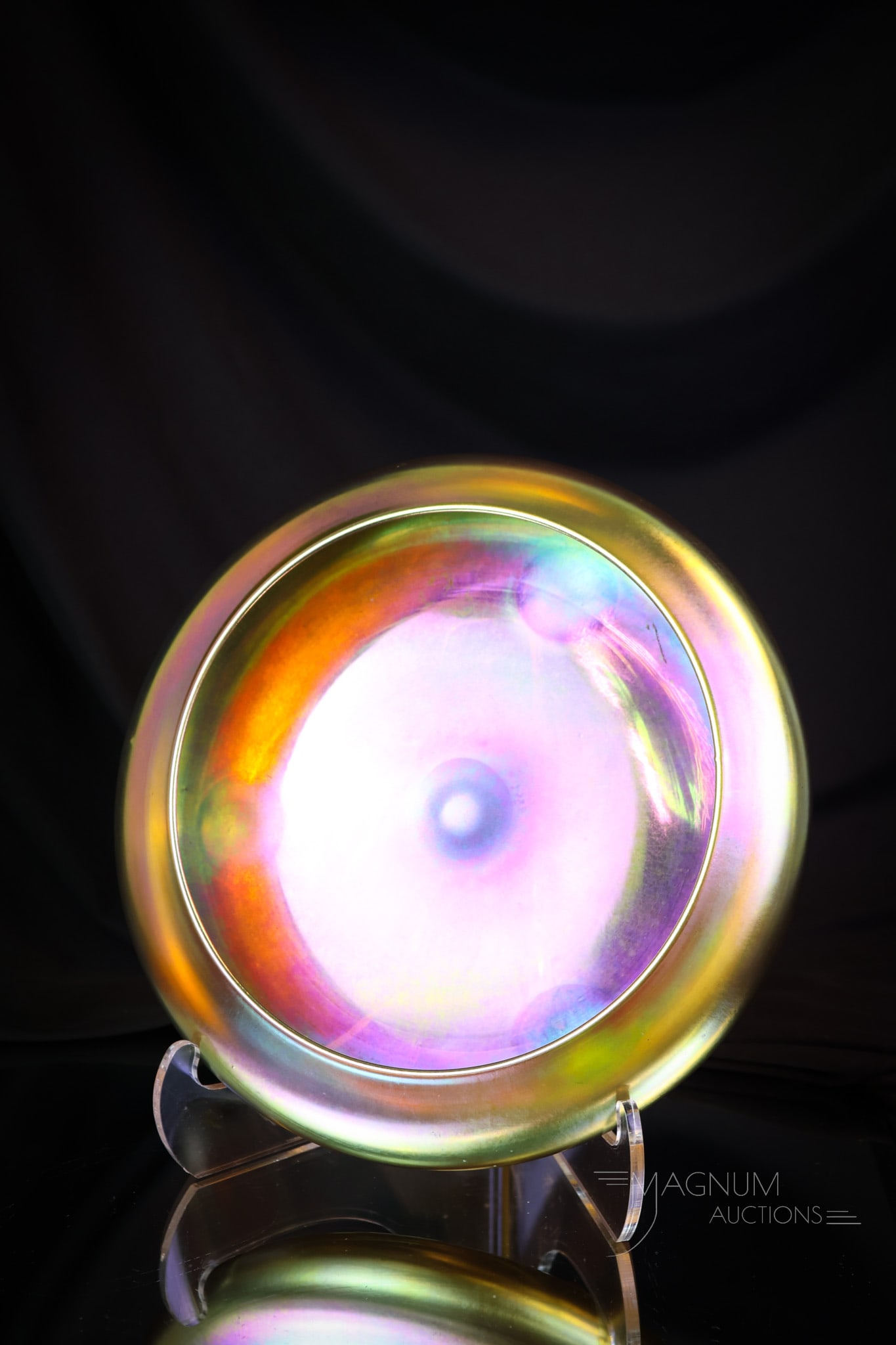 Steuben Gold Aurene #2388 Footed Art Glass Bowl: A beautiful find here. This is a signed Steuben gold Aurene three-footed bowl. It is marked "Aurene 2388." The bowl measures 2" tall and 8 1/2" wide. SHIPPING NOTICE: If you choose not to utilize the