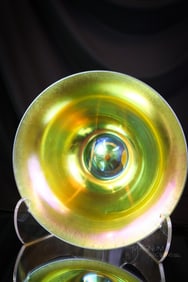 Steuben Gold Aurene Art Glass Flared Bowl with Label