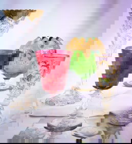 4 pc Lot Moser Bohemian Art Glass