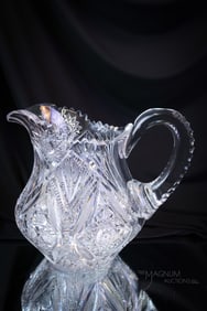 American Brilliant Period Cut Glass Water Pitcher