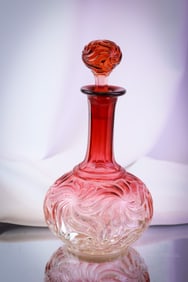 Baccarat Rose Tiente Pinwheel Swirl French Crystal Decanter