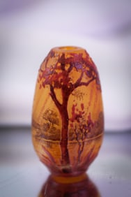 Signed Daum Nancy Miniature Cameo French Art Glass Cabinet Vase