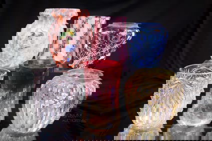 6 pc Lot Victorian Art Glass Pickle Castor Jars Mt. Washington Enameled Amberina & More