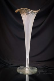 Very Rare New England Pomona Victorian Glass 15 1/4" Lily Vase