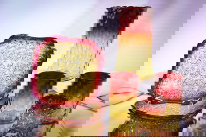 7 pc Lot Victorian Amberina Glass Hobbs & Mt. Washington