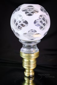 Victorian Cut Overlay Glass Newell Post Finial
