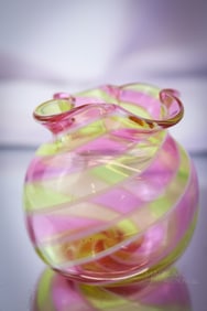 Stevens & Williams Victorian Ribbon Stripe Toothpick Holder