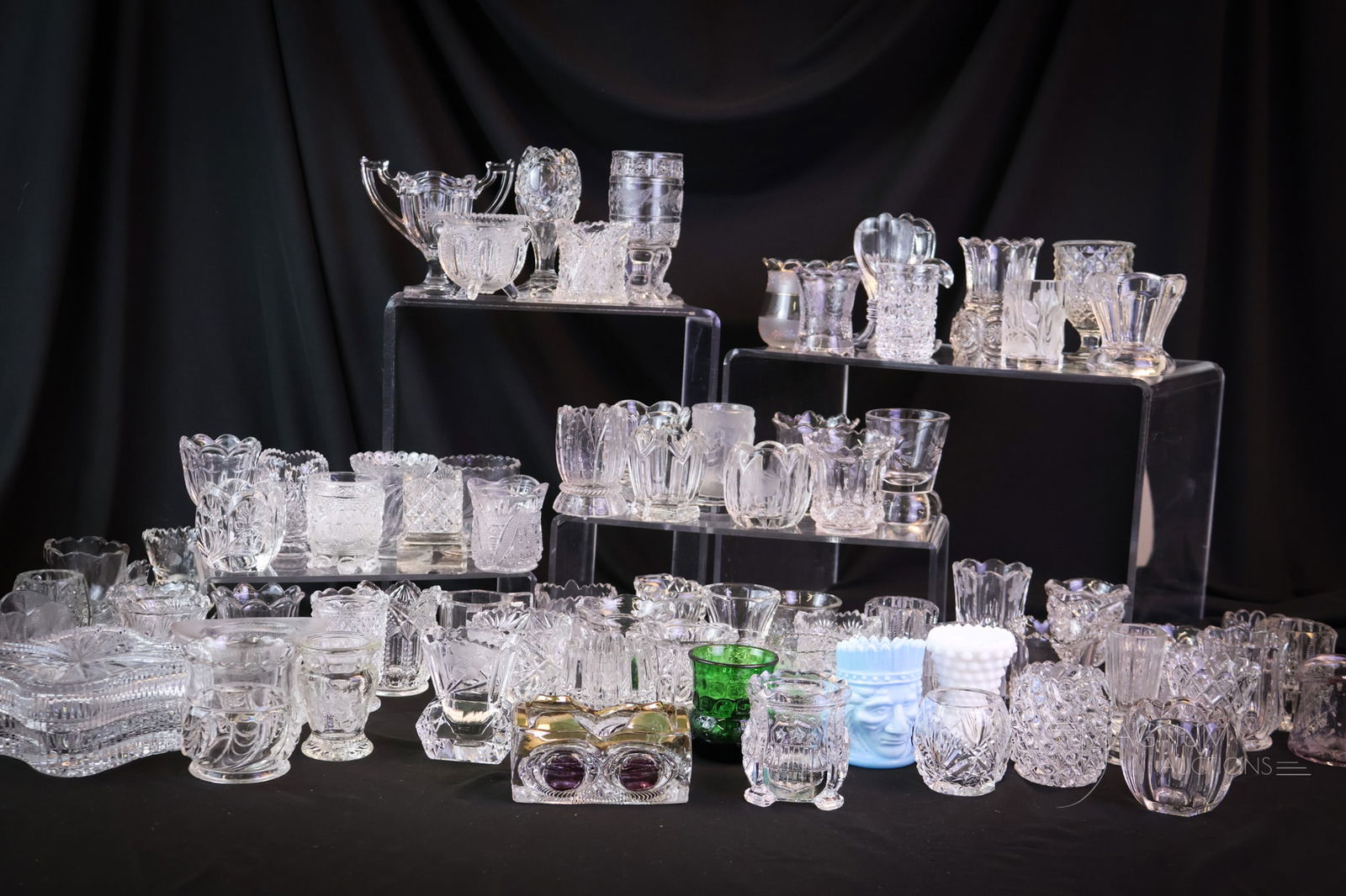 75 pc Lot Victorian & Collectible Glass Toothpick Holders & More: This is a decadent lot of collectible and indulgent pleasures that some only dream of. How can this lot hold so much pleasure in glass collecting? We are still asking ourselves. One divine example, af