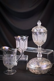 4 pc EAPG Buckle Flint Glass Table Set