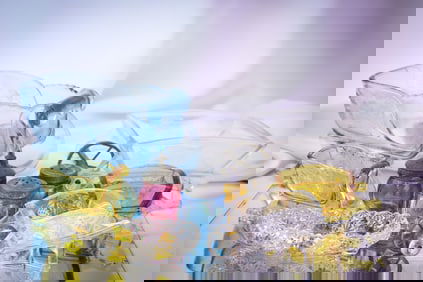 9 pc Lot EAPG Novelty Glass & Shakers Christmas Salts & More