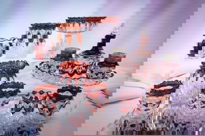 12 pc Lot "Love of Ruby Stained Glass" Riverside & More