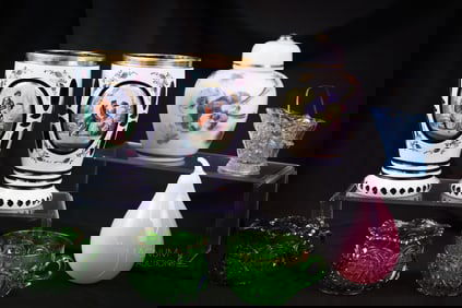 8 pc Lot Peachblow Pear and More Collectible Glass