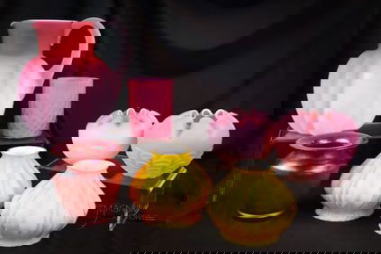 7 pc Lot Victorian & More Art Glass