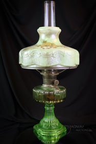 Aladdin Corinthian Uranium Green Oil Lamp