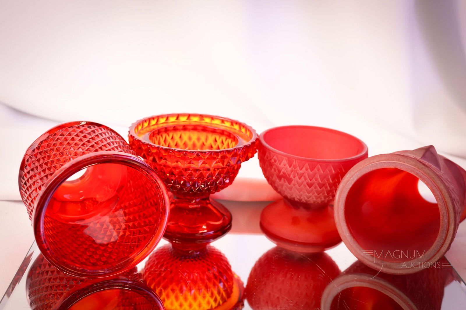 4 pc Lot Viking Ruby Red Glass - 11