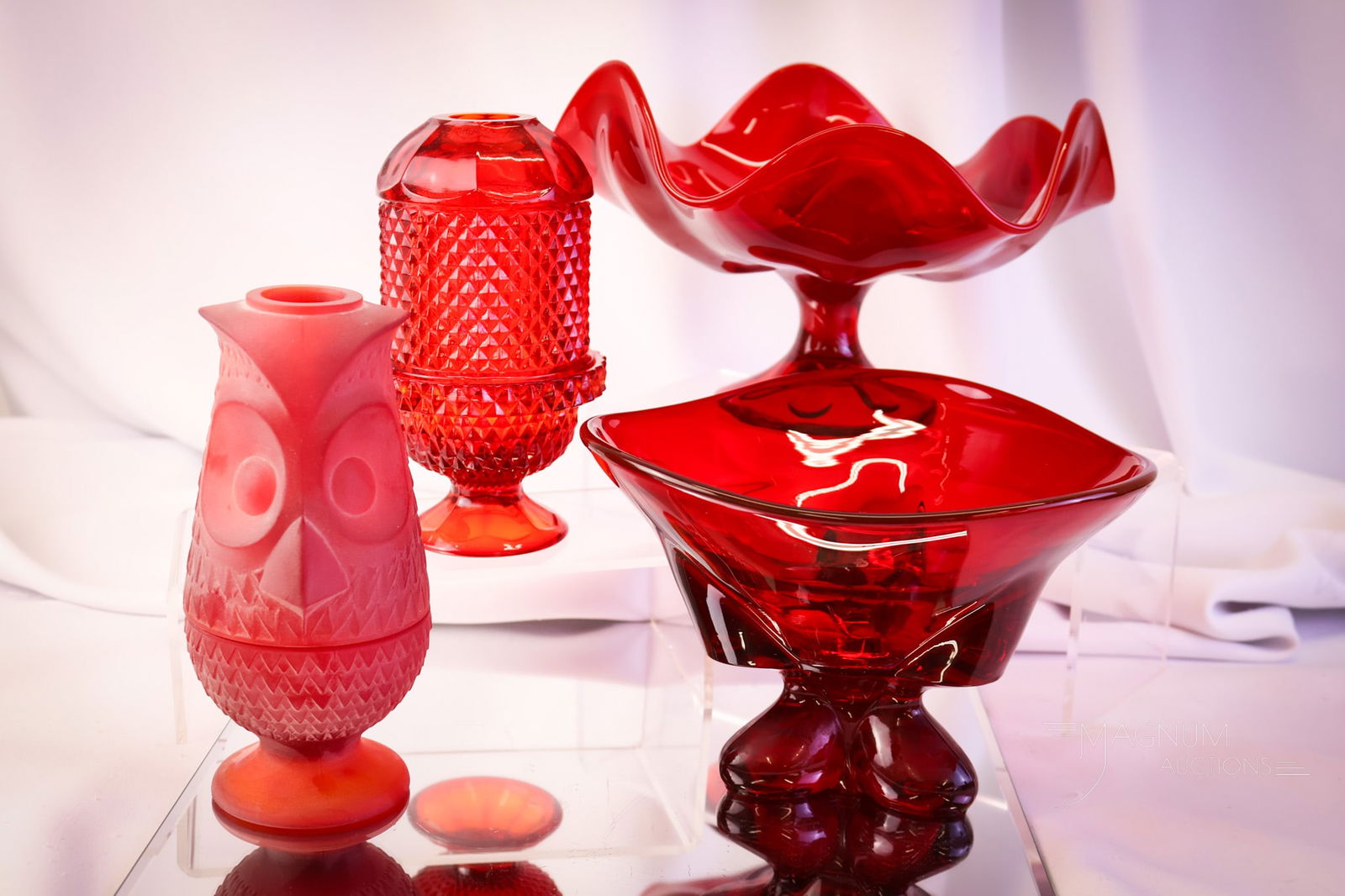 4 pc Lot Viking Ruby Red Glass (1 of 11)