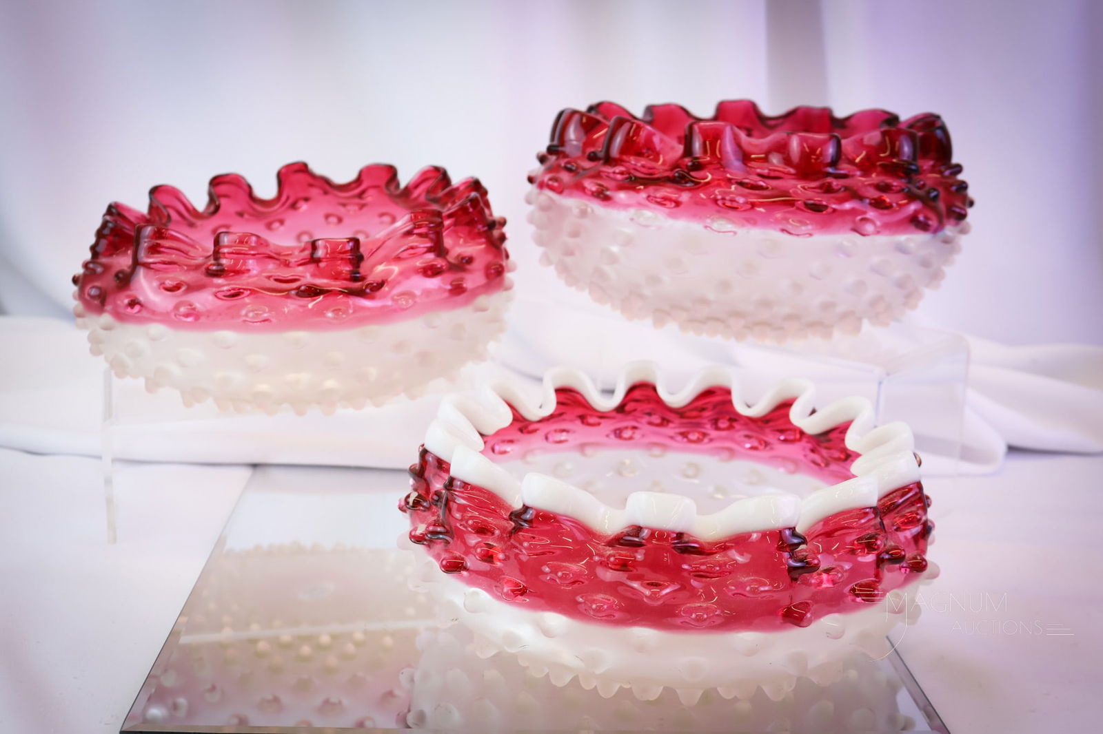 3 pc Lot Hobbs Victorian Glass Bowls (1 of 10)