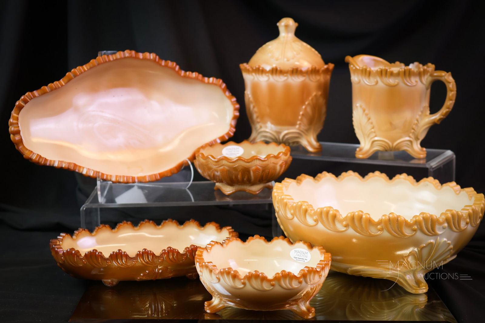 7 pc Lot Victorian Greentown Chocolate Lovers Glass Dreams (1 of 16)