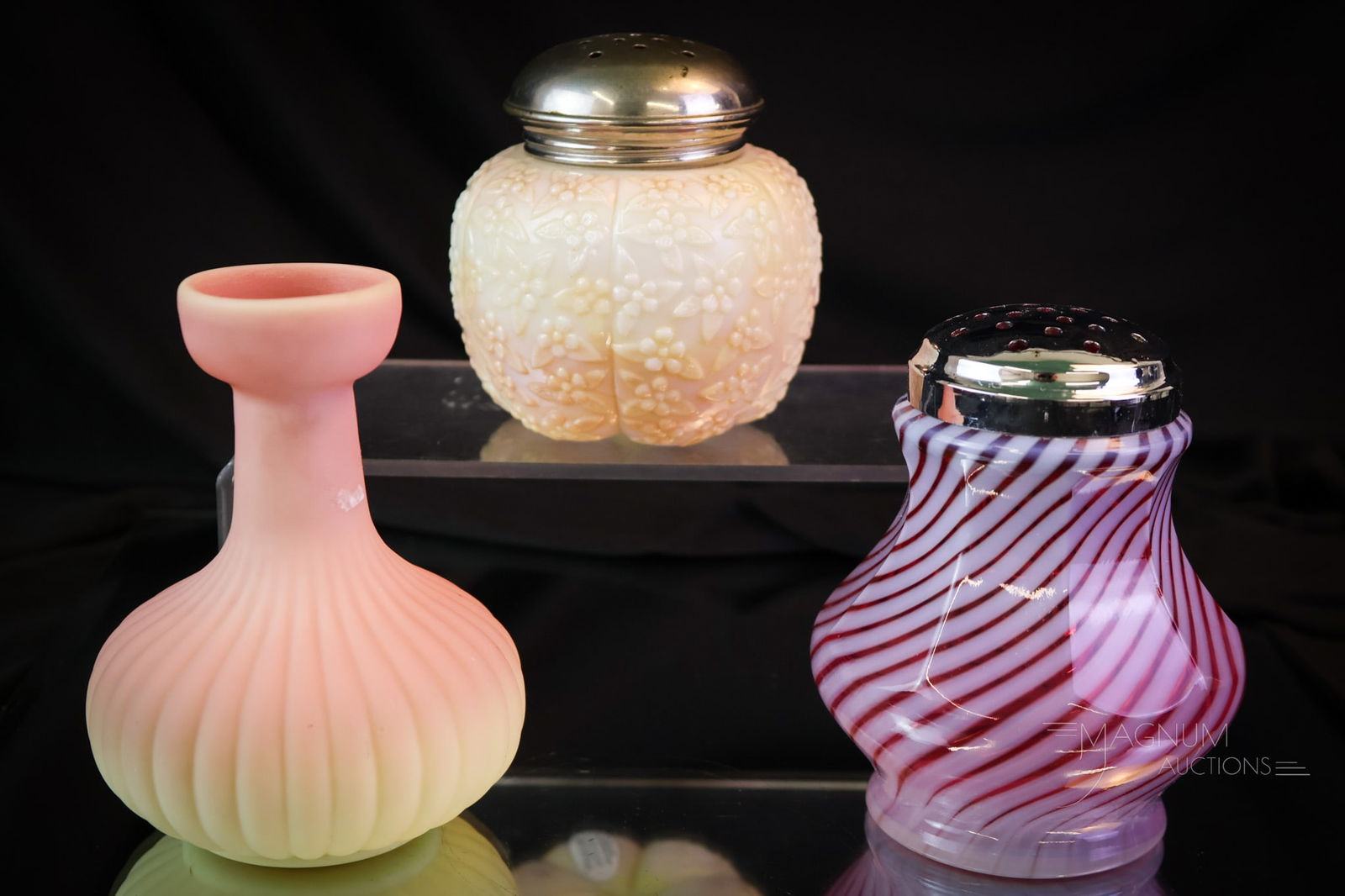 3 pc Lot Victorian "Gulity Pleasures" Mt. Washington Challinor Fenton Uranium (1 of 9)