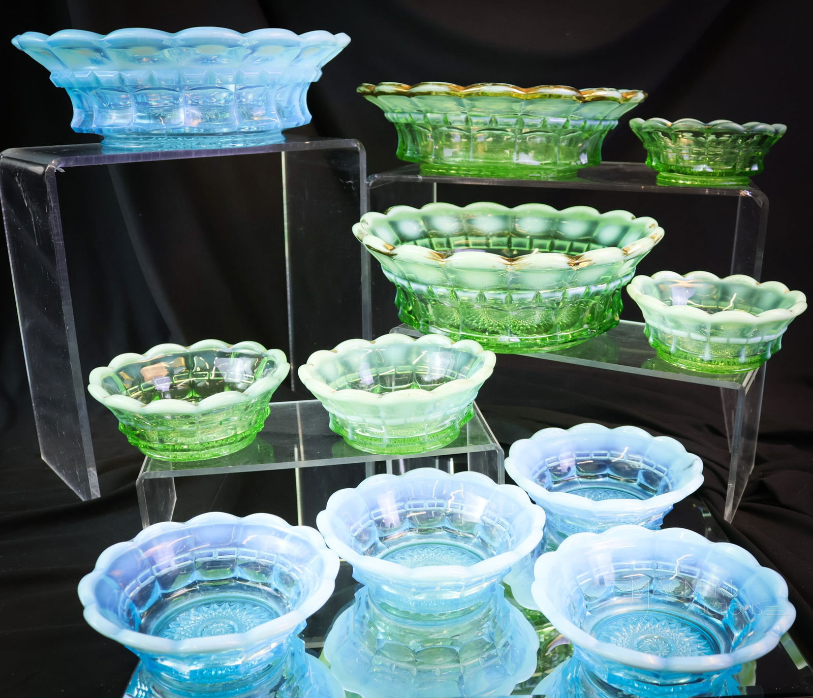 11 pc Lot Northwood Victorian Glass Regal Bowls (1 of 11)