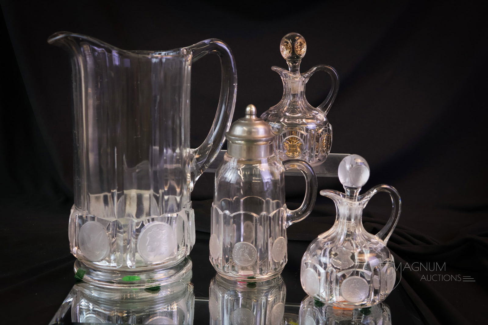 4 pc Lot Victorian U.S. Glass "Coin Glass" (1 of 10)