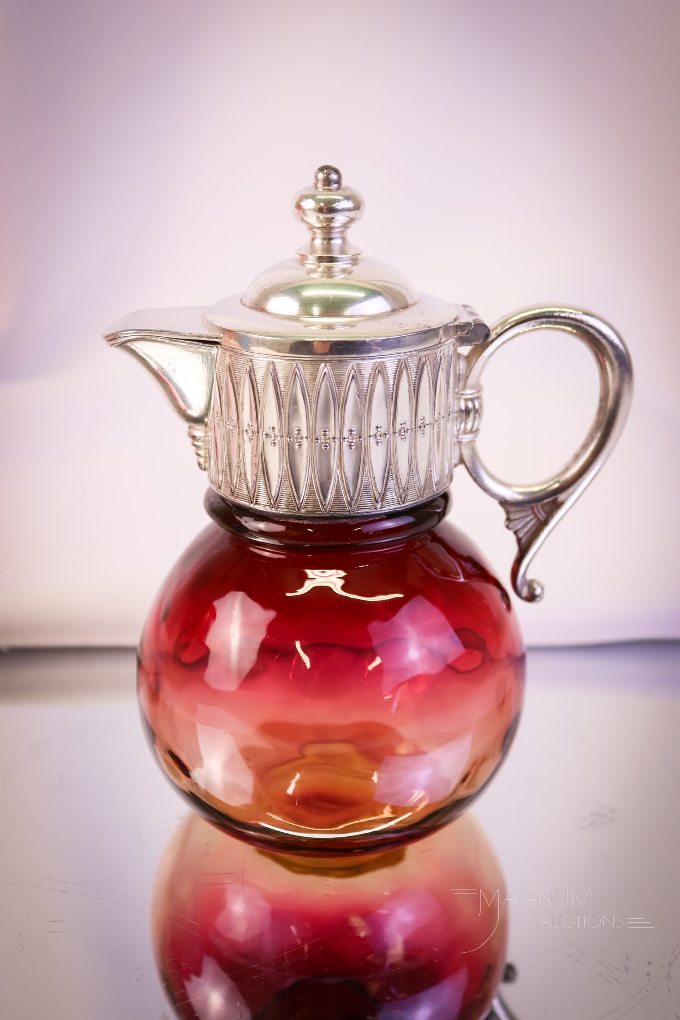 Mt. Washington Victorian Amberina Glass Syrup Pitcher (1 of 7)