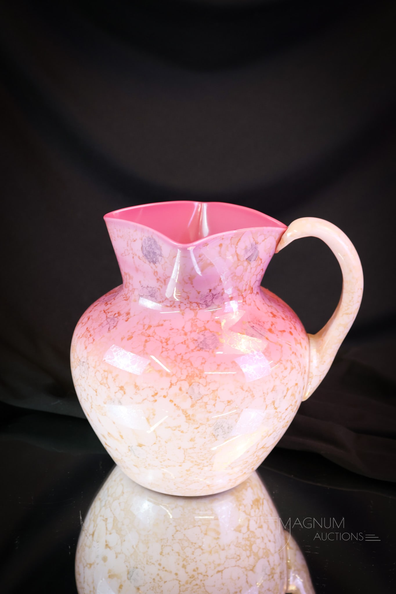 New England Victorian Peachblow Agata Water Pitcher (1 of 5)