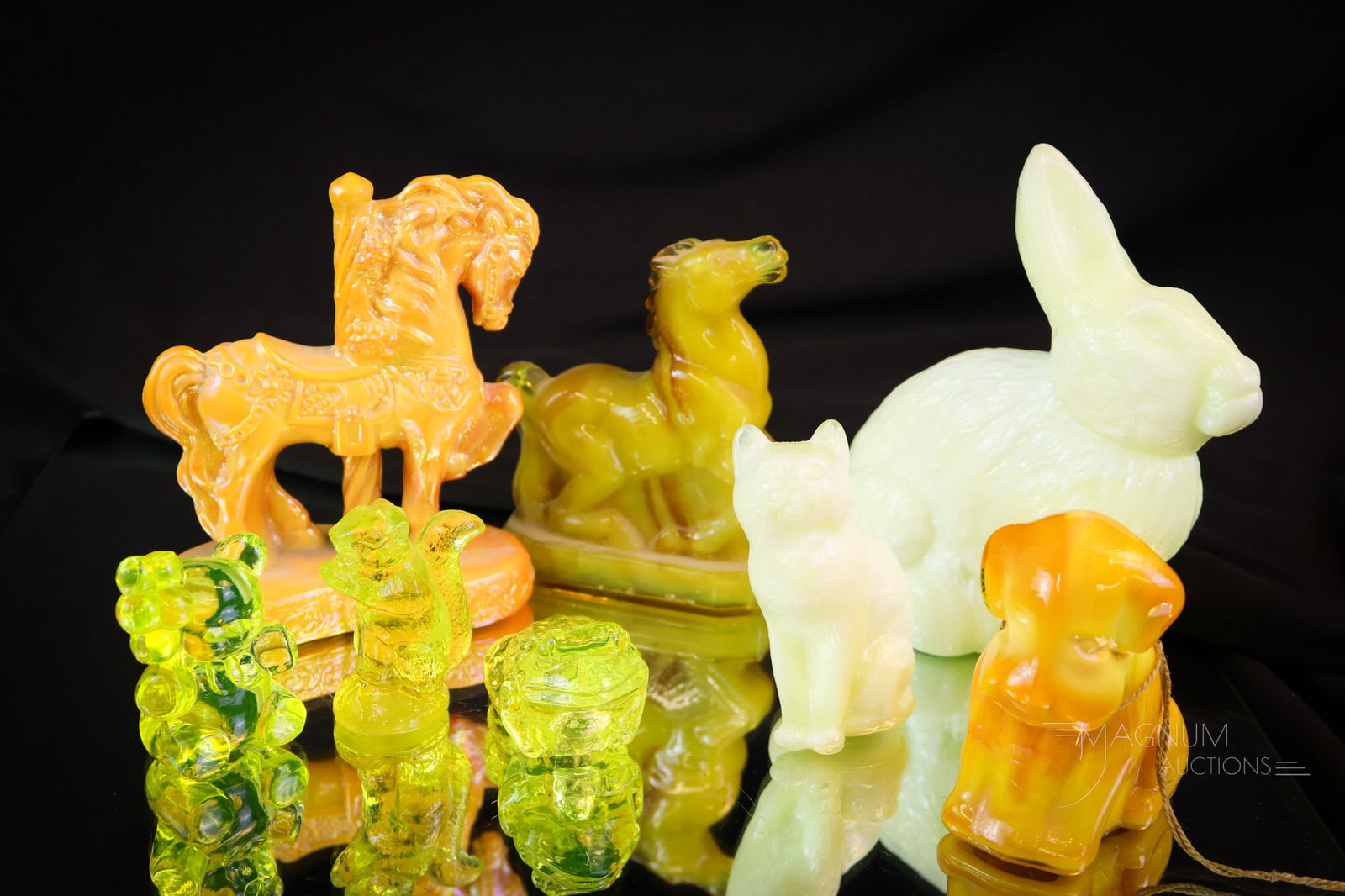 8 pc Lot Uranium Manganese Glass Boyd & Mosser (1 of 12)