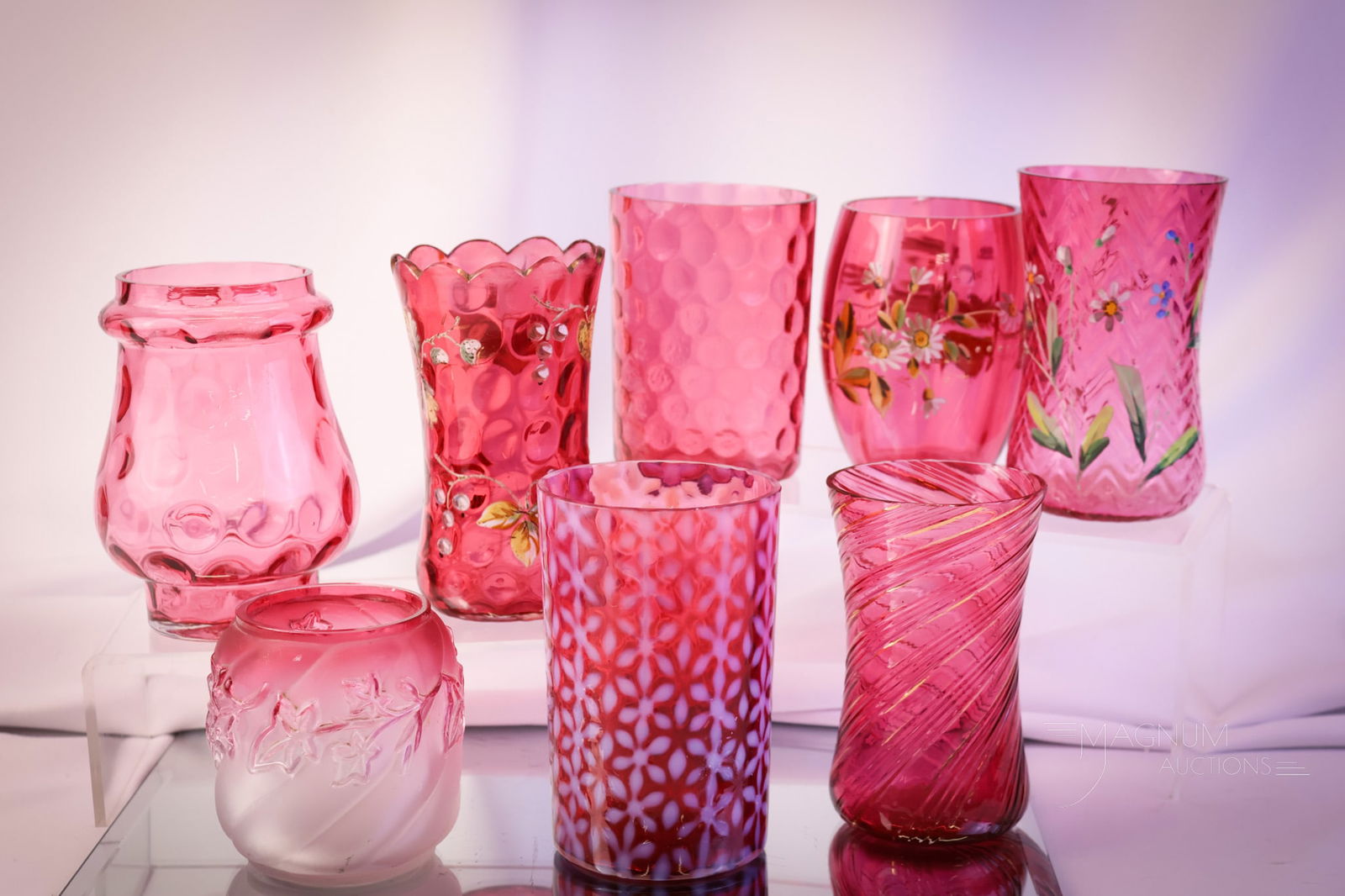 8 pc ot Victorian Glass Pickle Castor Inserts (1 of 8)