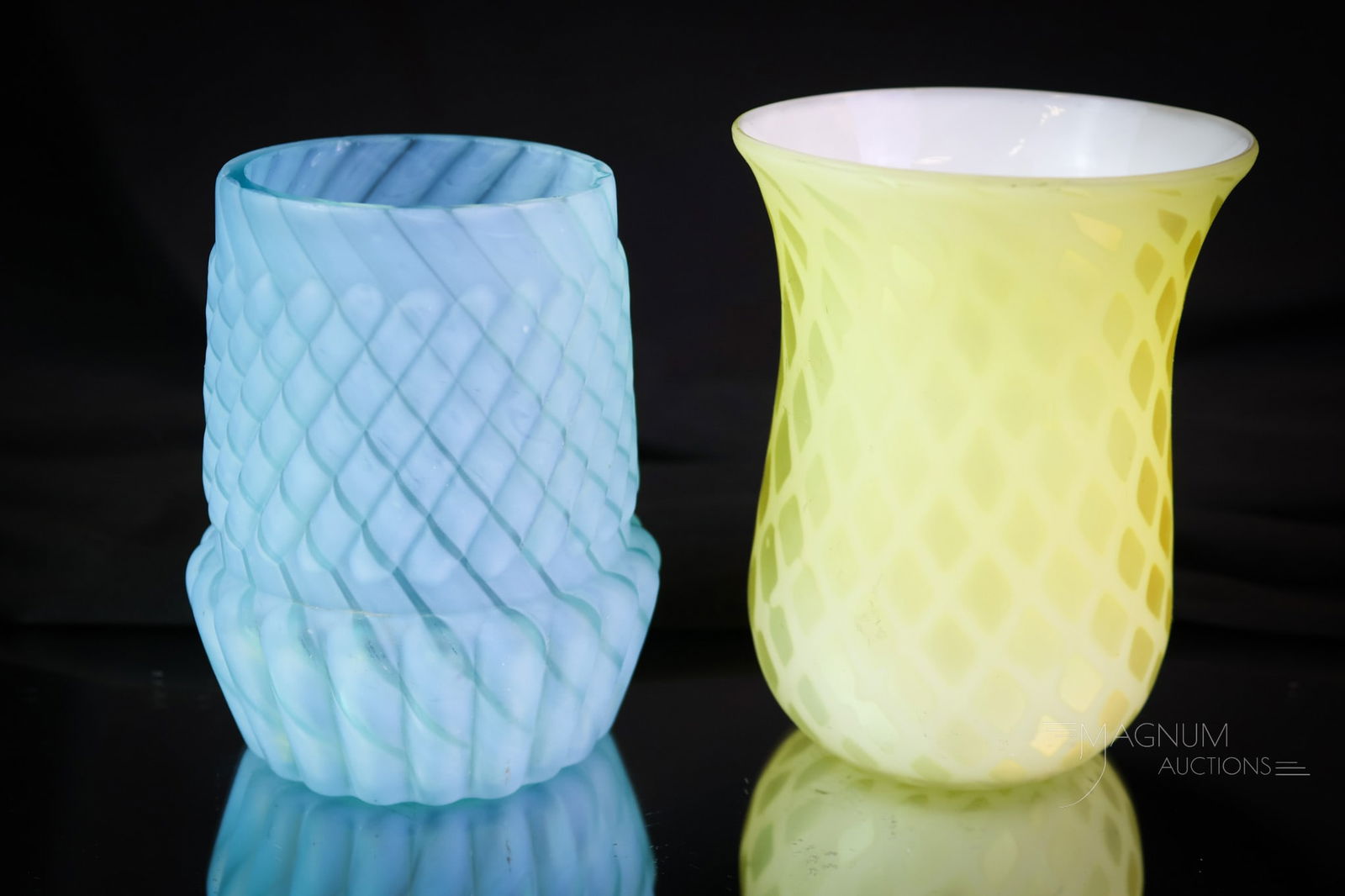 7 pc Lot Victorian Glass Pickle Castor Inserts incl. Rectangular - 5