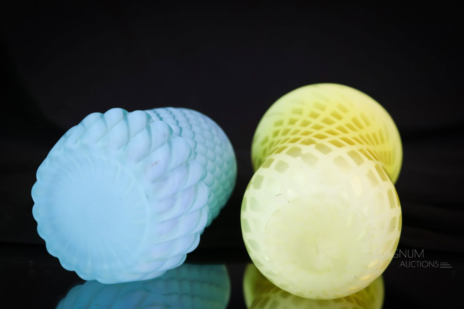 7 pc Lot Victorian Glass Pickle Castor Inserts incl. Rectangular - 6