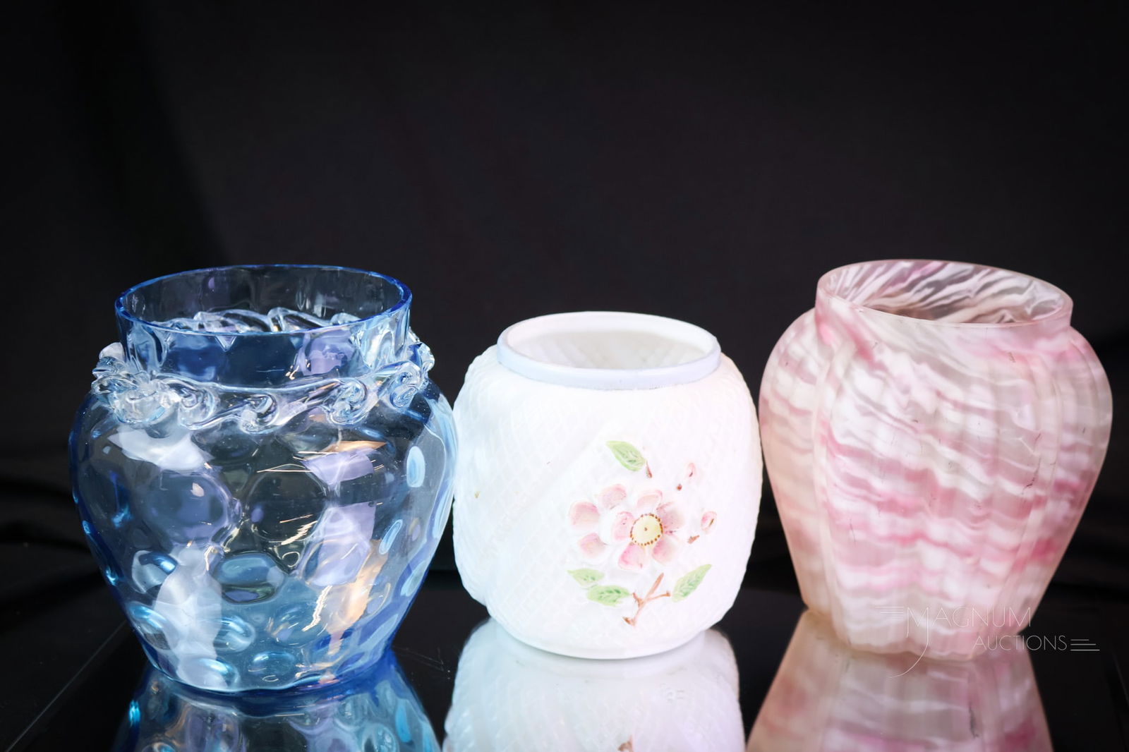 7 pc Lot Victorian Glass Pickle Castor Inserts incl. Rectangular - 7