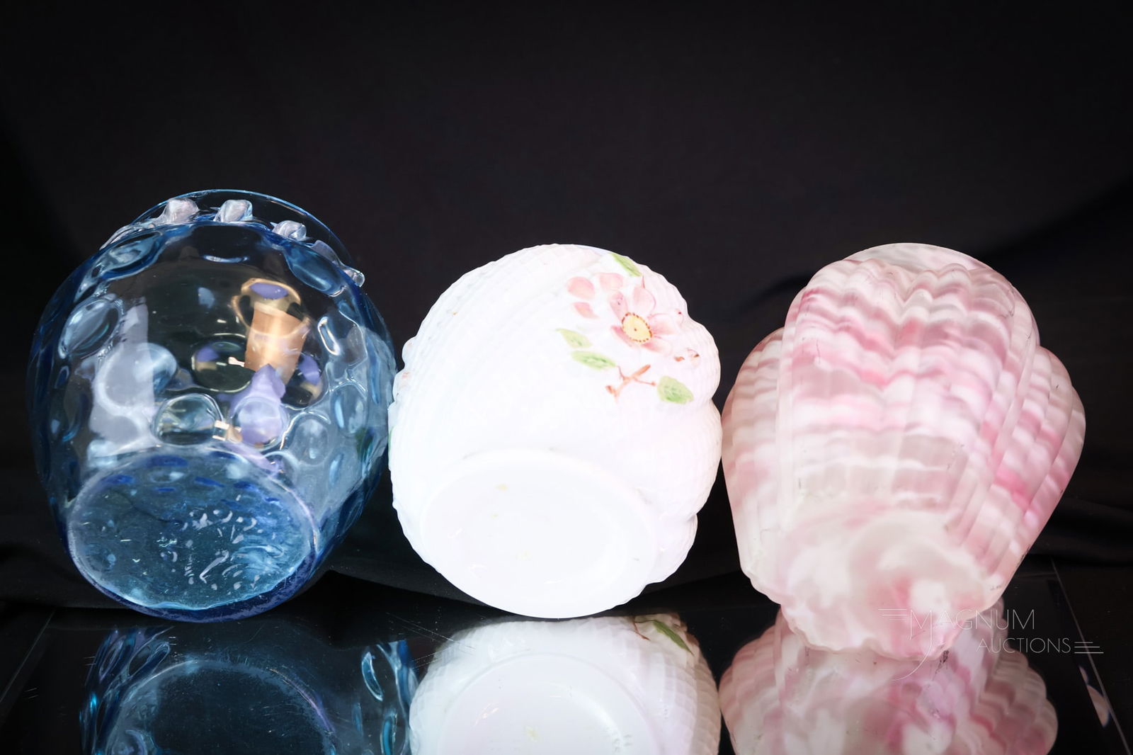 7 pc Lot Victorian Glass Pickle Castor Inserts incl. Rectangular - 8